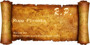 Rupp Piroska névjegykártya